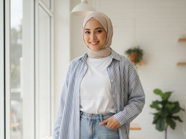 Padu Padan Kemeja Buat Hijabers Kekinian 1 tn2 cr