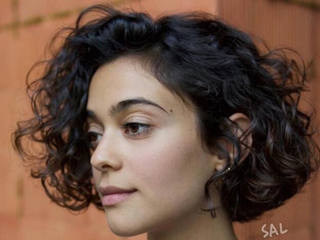 Curly Ear Length Hair