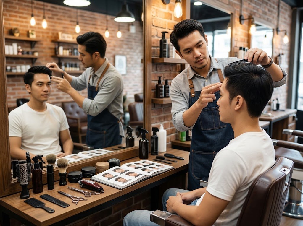 Panduan Model Rambut Pria Wajah Lonjong Kurus - Featured