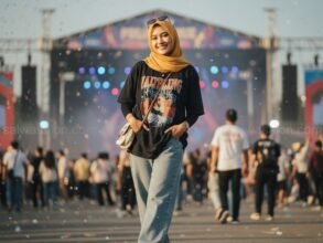 7 Ide OOTD Konser Hijab Anti Gerah 1 tn1