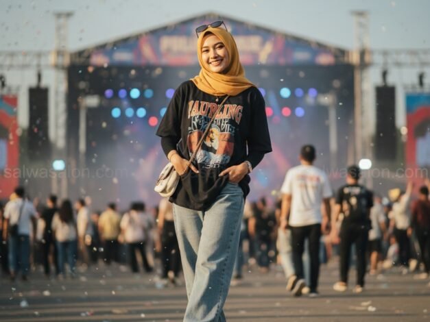 7 Ide OOTD Konser Hijab Anti Gerah 1 tn1
