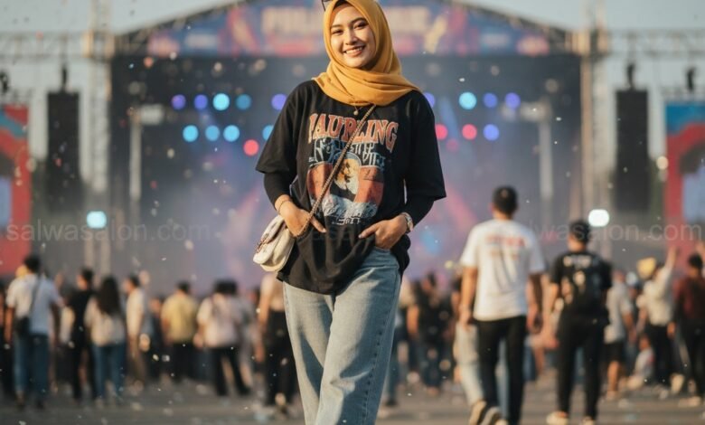 7 Ide OOTD Konser Hijab Anti Gerah 1 tn1