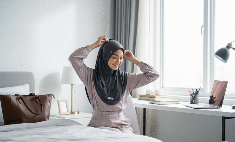 Cara memadukan warna hijab dengan outfit sehari hari.png