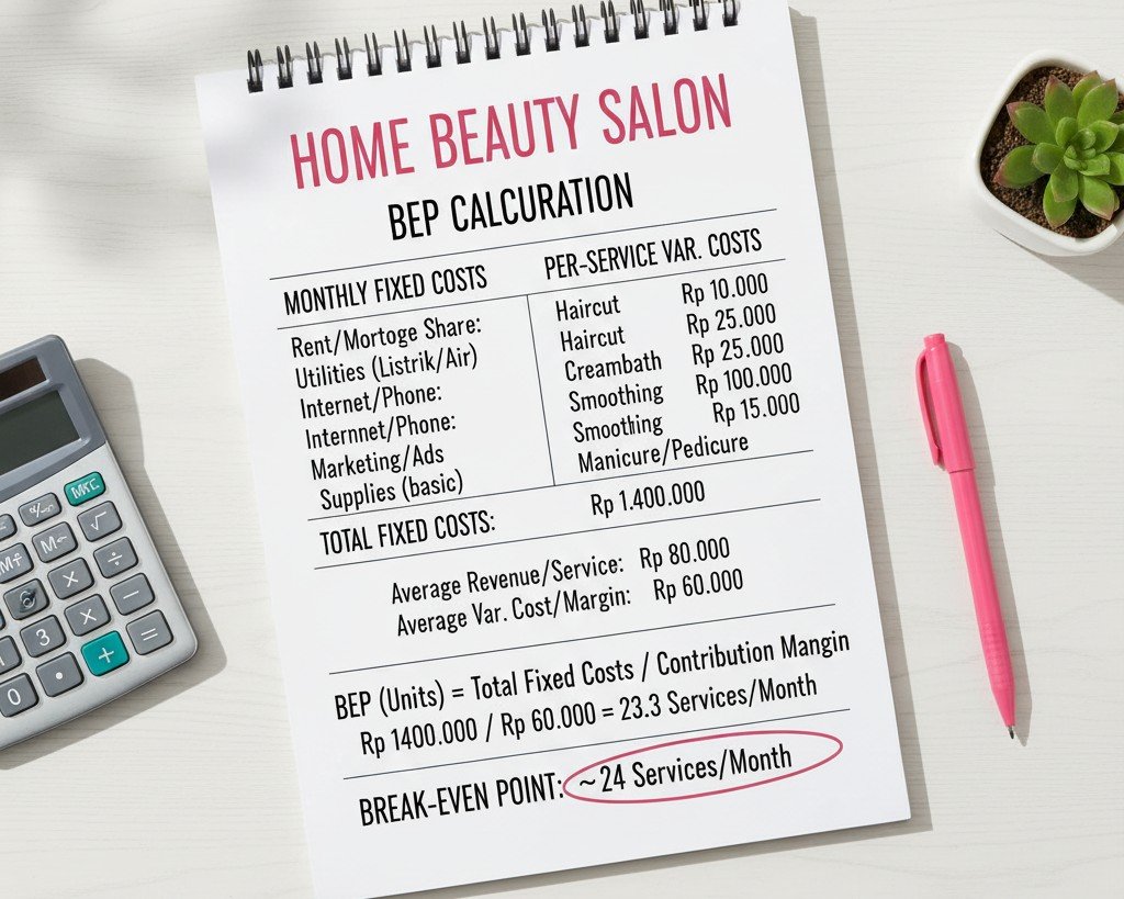 Rincian Modal Awal Bisnis Salon Rumahan 2025 (Plus Analisis BEP) Bisnis Salon Rumahan 5 cr