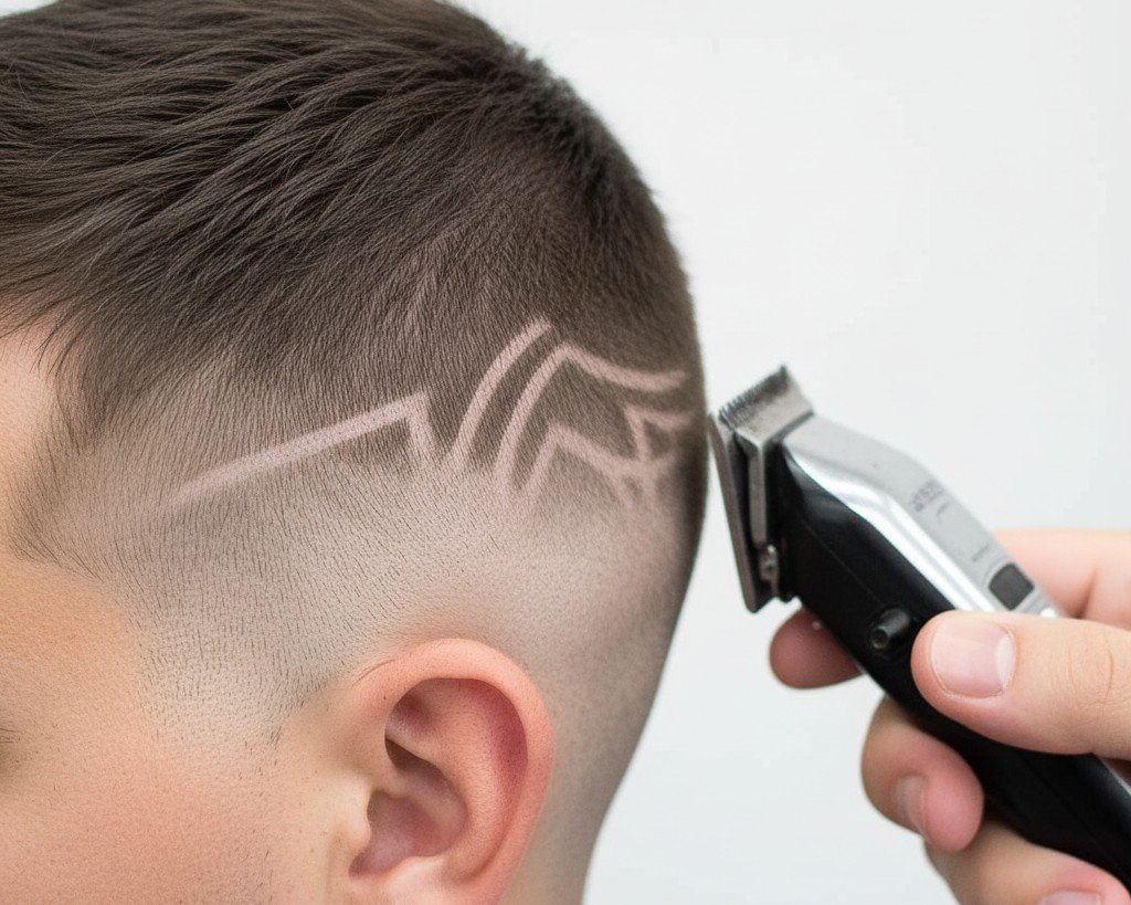 Ide Potongan Rambut Pria dengan Aksen Garis 5 cr