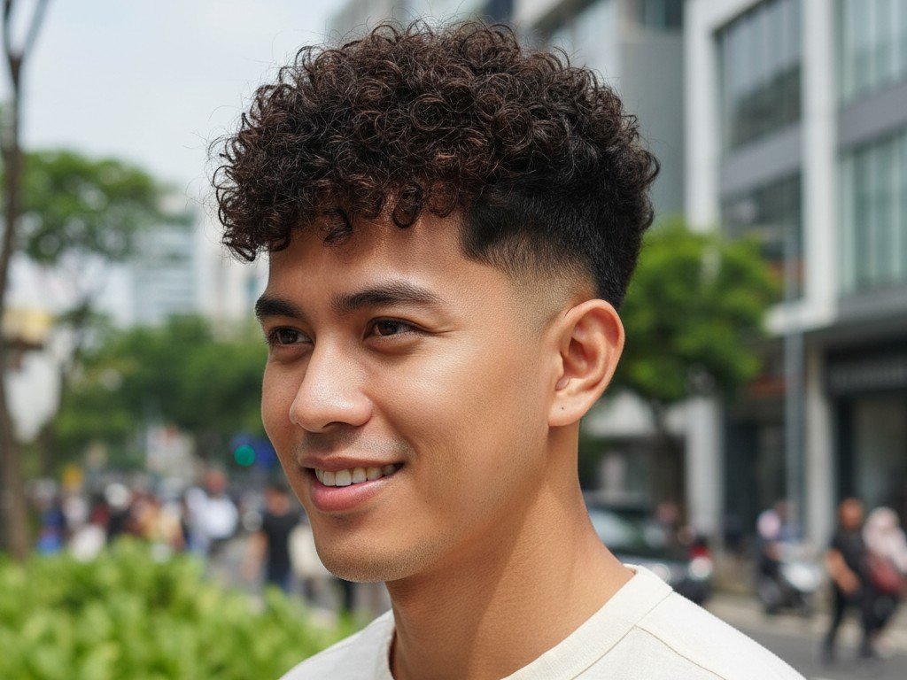 Ide Potongan Rambut Pria dengan Aksen Line 2 cr