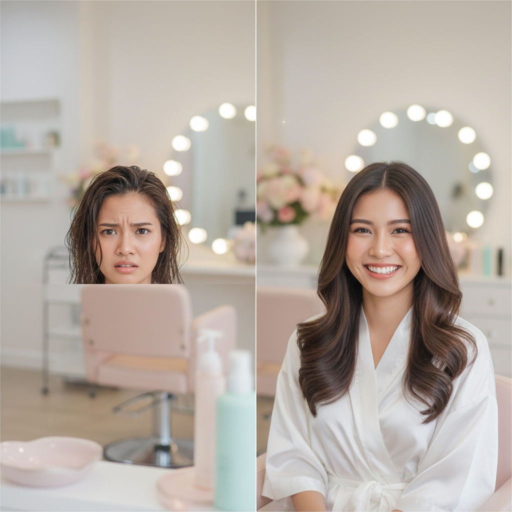 AI Visual: Rambut Lepek Bikin Bete? Bestie, Keramas Tiap Hari Itu Boleh Nggak Sih? Ini Rahasianya!