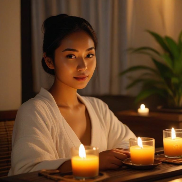 Wanita Menikmati Momen Self-Care yang Menenangkan