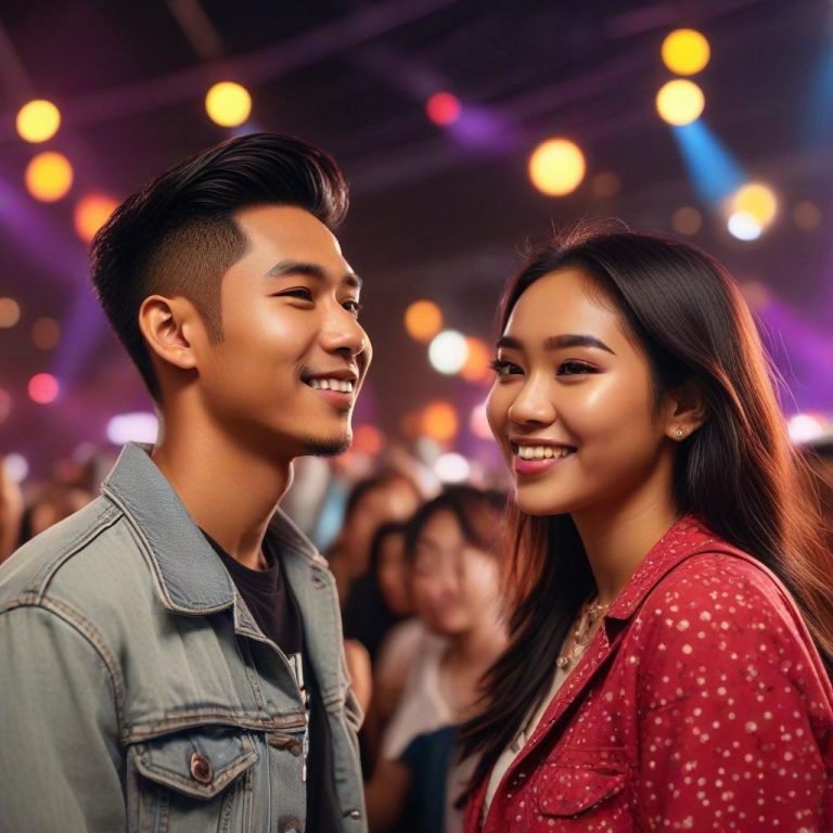 Potret Romantis dan Bahagia Pasangan Muda Menikmati Konser Musik
