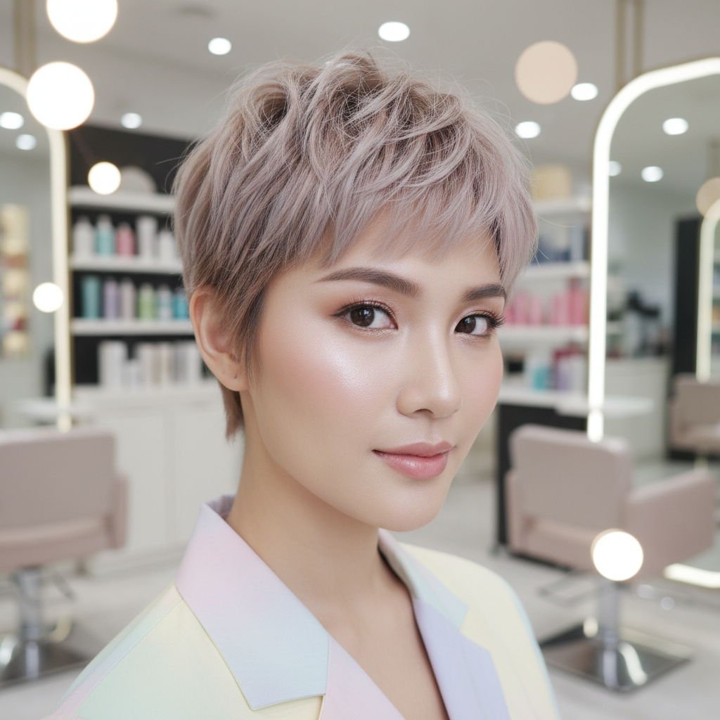 AI Visual: Bye Bye Rambut Kusam! ✨ Intip 4 Potongan Pixie Cut 2024 Biar Makin Fresh & Awet Muda, Dijamin Bye-bye Gerah!