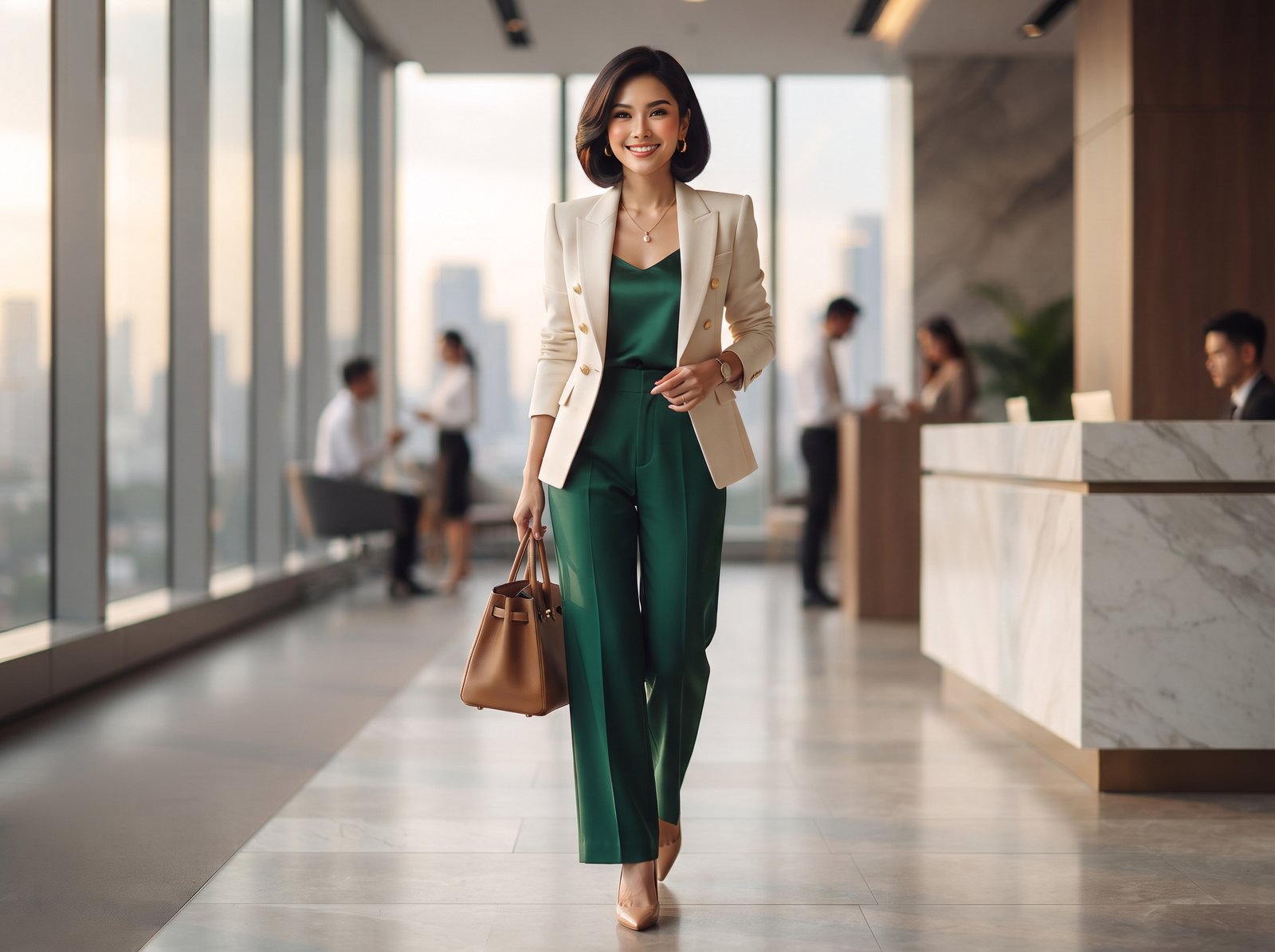 Inspirasi Gaya Busana Elegan Wanita Karier Modern: Paduan Blazer Berstruktur Rapi, Setelan Mewah, dan Aksesori Berkelas - Featured