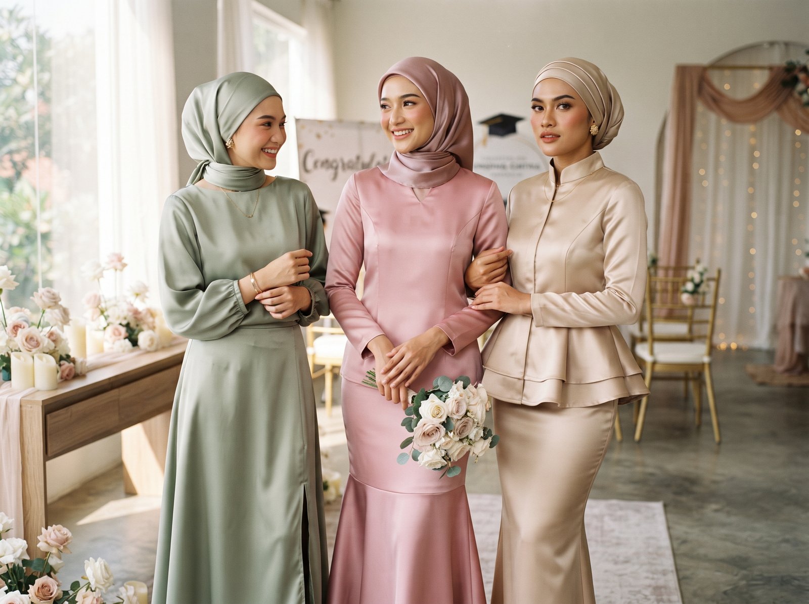 Inspirasi Kebaya Satin Polos yang Modern dan Minimalis: Paduan Anggun Hijabers untuk Lamaran, Wisuda, dan Pesta Pernikahan - Featured