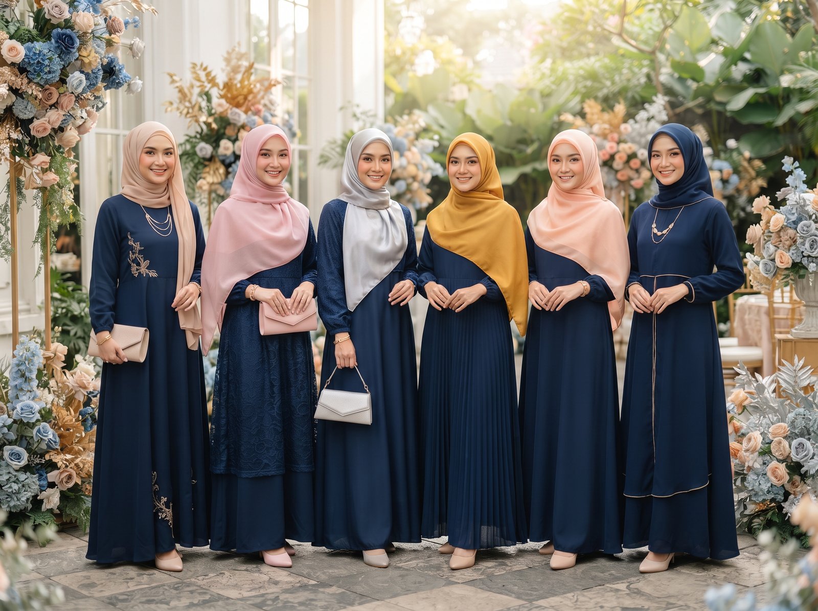 Gamis Biru Dongker Cocok dengan Jilbab Warna Apa? Ini 6 Kombinasinya - Featured