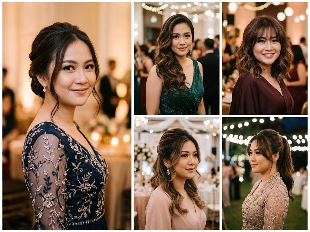 5 Gaya Rambut untuk Wajah Bulat yang Bikin Tirus dan Elegan Saat Pesta - Featured