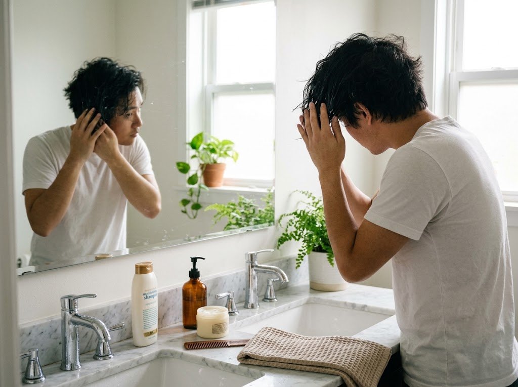 Cara Merawat Rambut Rusak, Kering, dan Mengembang pada Pria - Featured