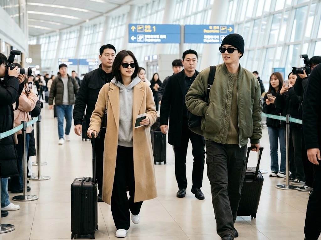 7 Inspirasi Gaya Busana Bandara Selebriti Korea: Santai, Hangat, dan Sangat Stylish - Featured