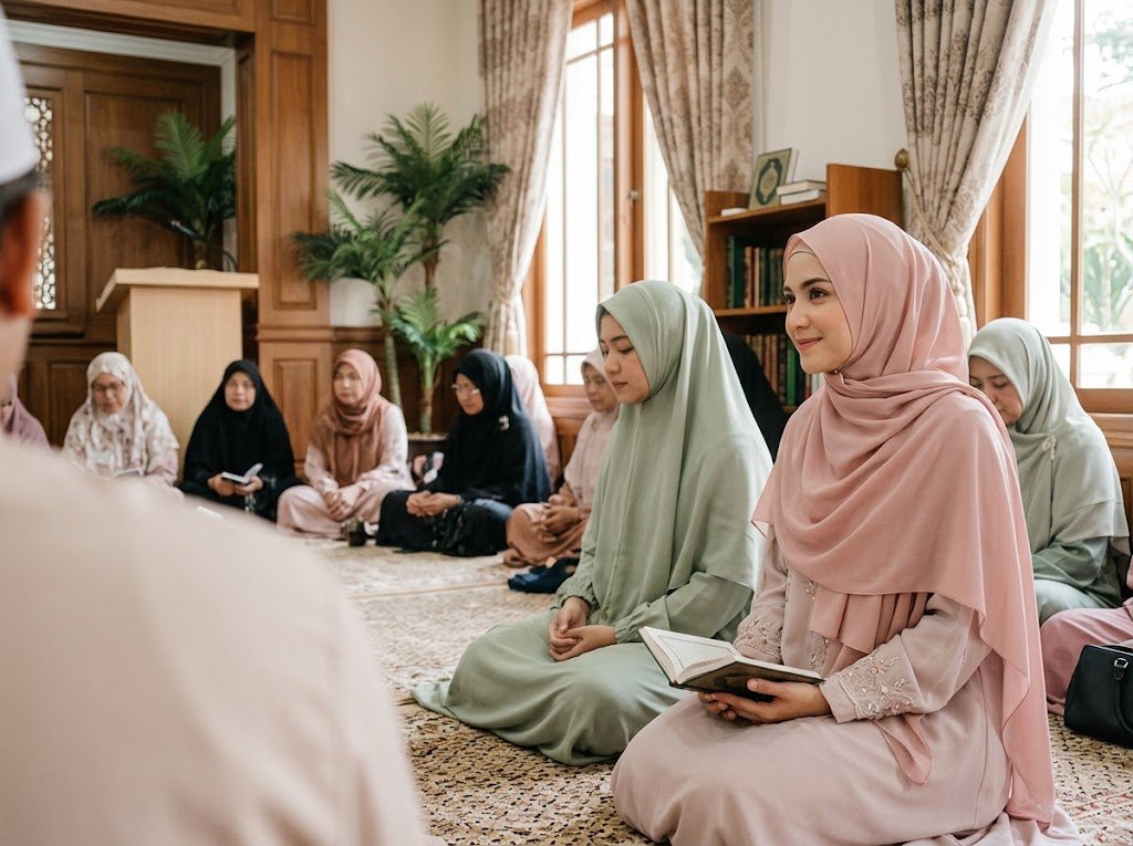 Inspirasi Gaya Hijab Syari Anggun untuk Menghadiri Acara Pengajian - Featured