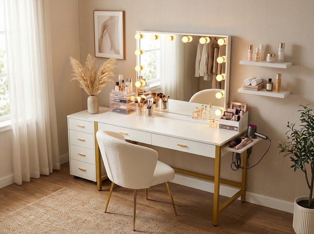 Inspirasi Menata Meja Rias dan Ruang Makeup Impian ala Salon di Rumah: Rapi dan Estetik! - Featured