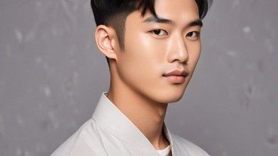 Gaya Rambut Belah Tengah Pria Korea Curtain Cut