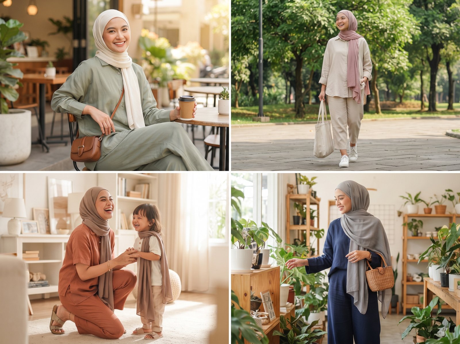 Inspirasi Gaya Hijab Kasual Richa Novisha: Padu Padan One Set Linen dan Pashmina Praktis - Featured